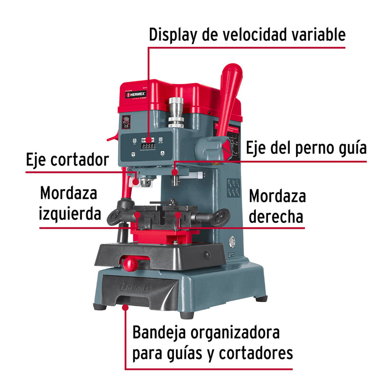 Duplicadora de 5 tipos de llaves, tipo taladro