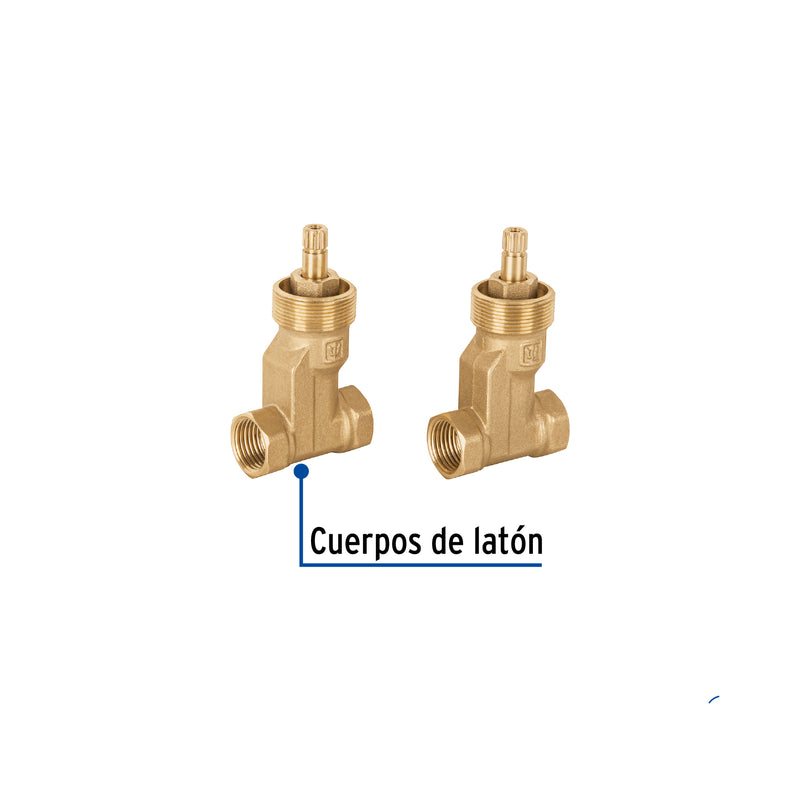 Jgo 2 llaves de empotrar roscables, Basic