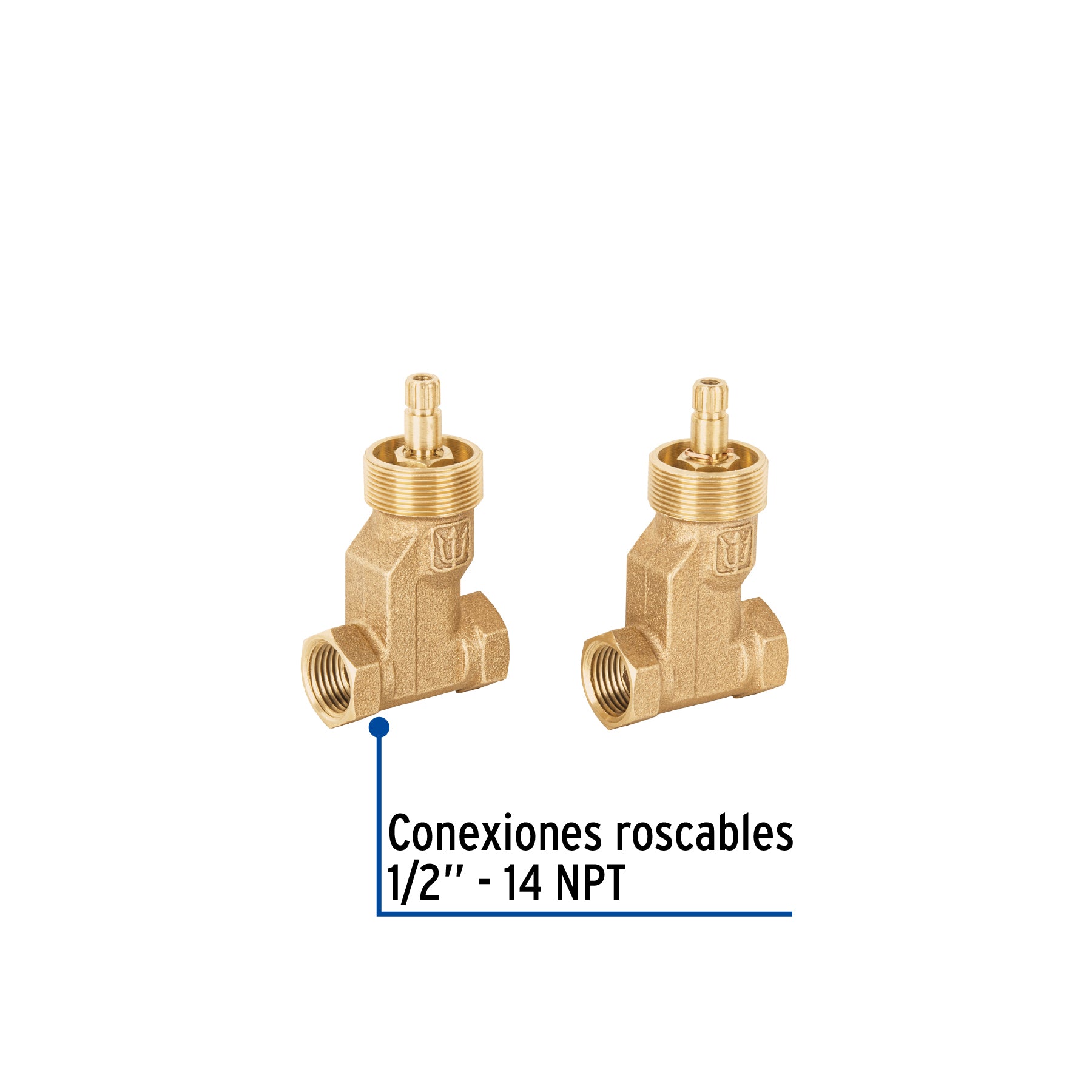 Juego 2 llaves empotrar roscables, cerámico de 1/4 vuelta