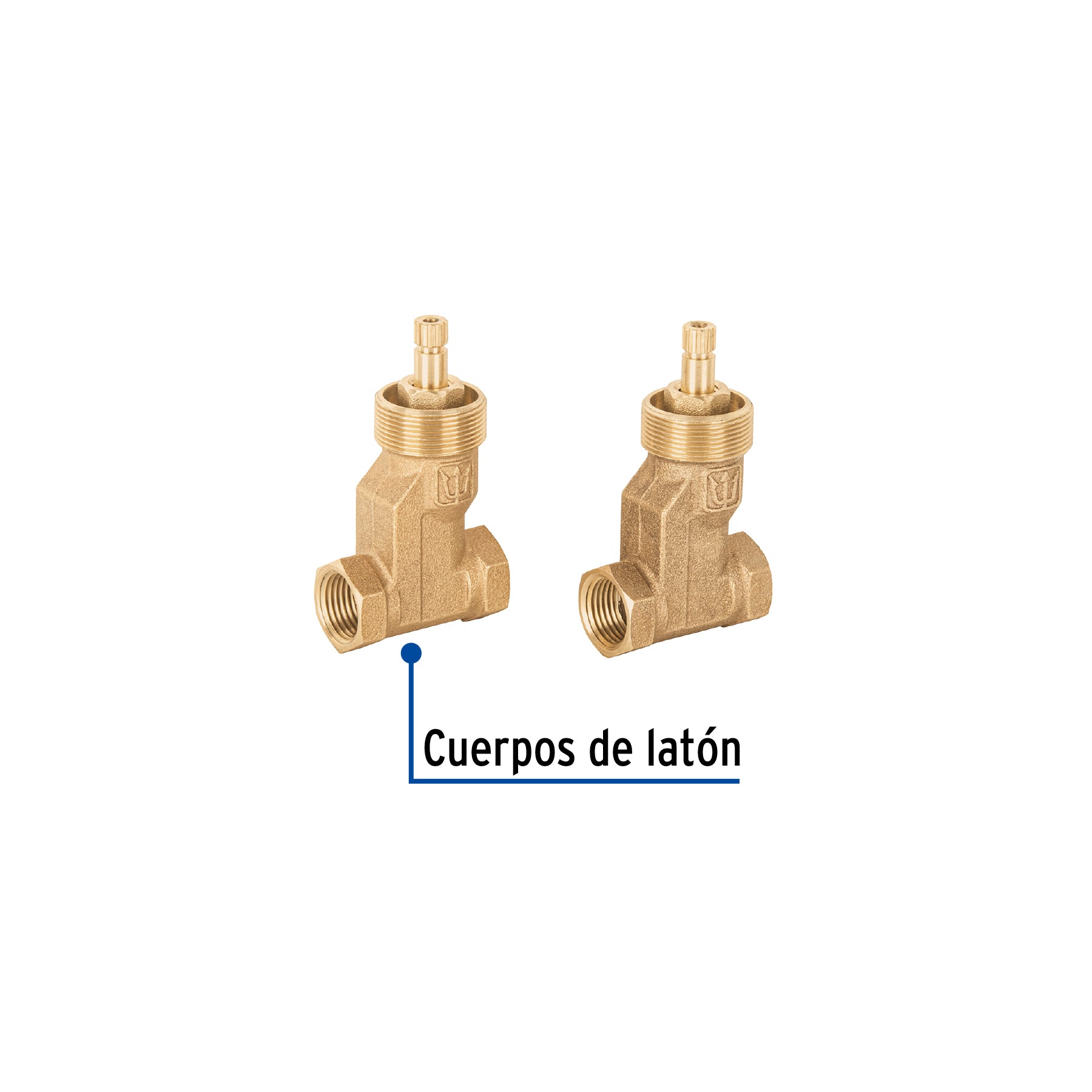 Juego 2 llaves empotrar, cartucho compresión sin manerales