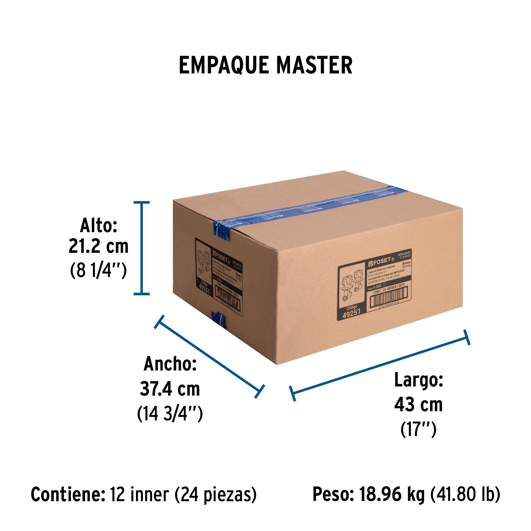 Juego 2 llaves empotrar, regadera, roscables, cubo, Basic