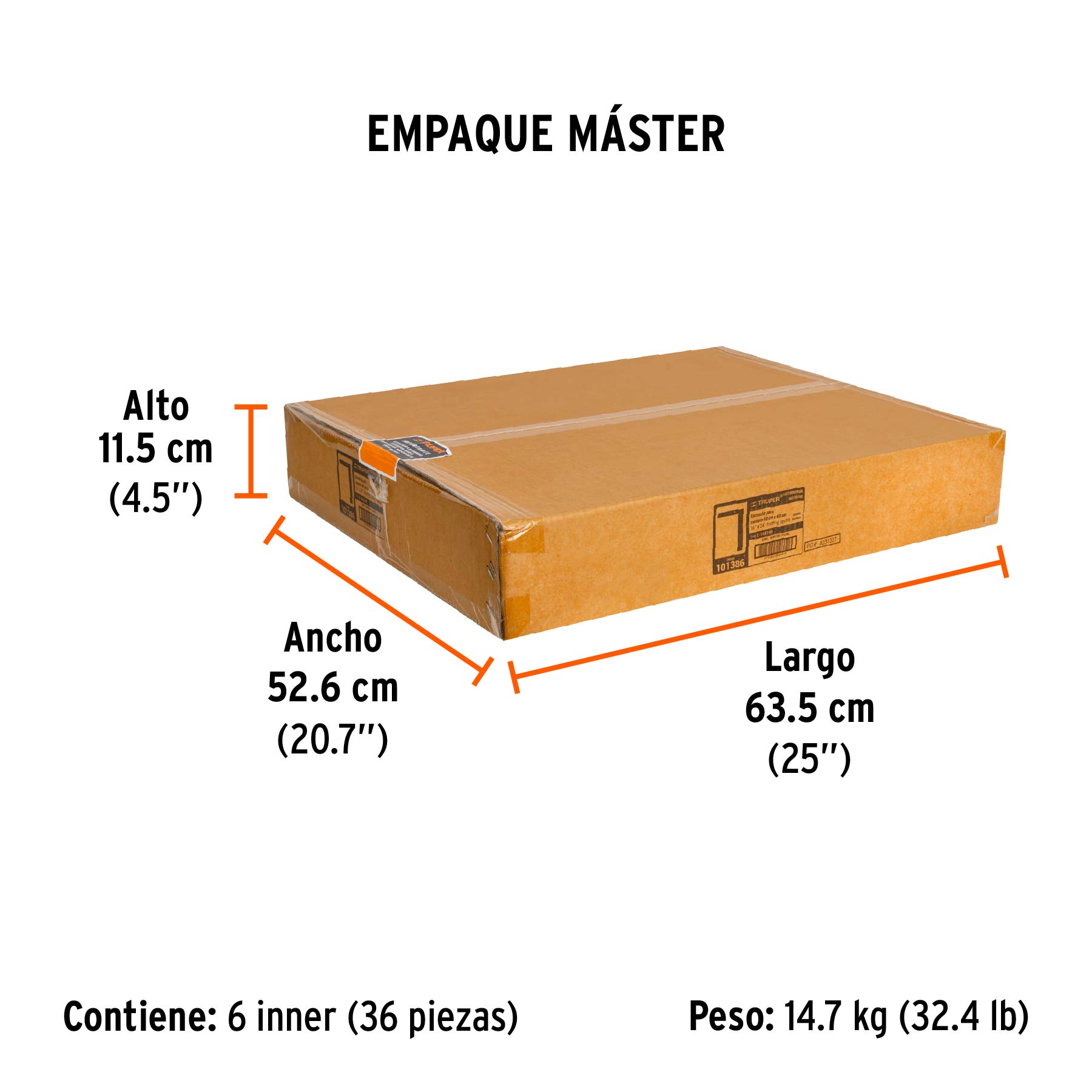 Escuadra para cantero 16'x24' de aluminio color naranja