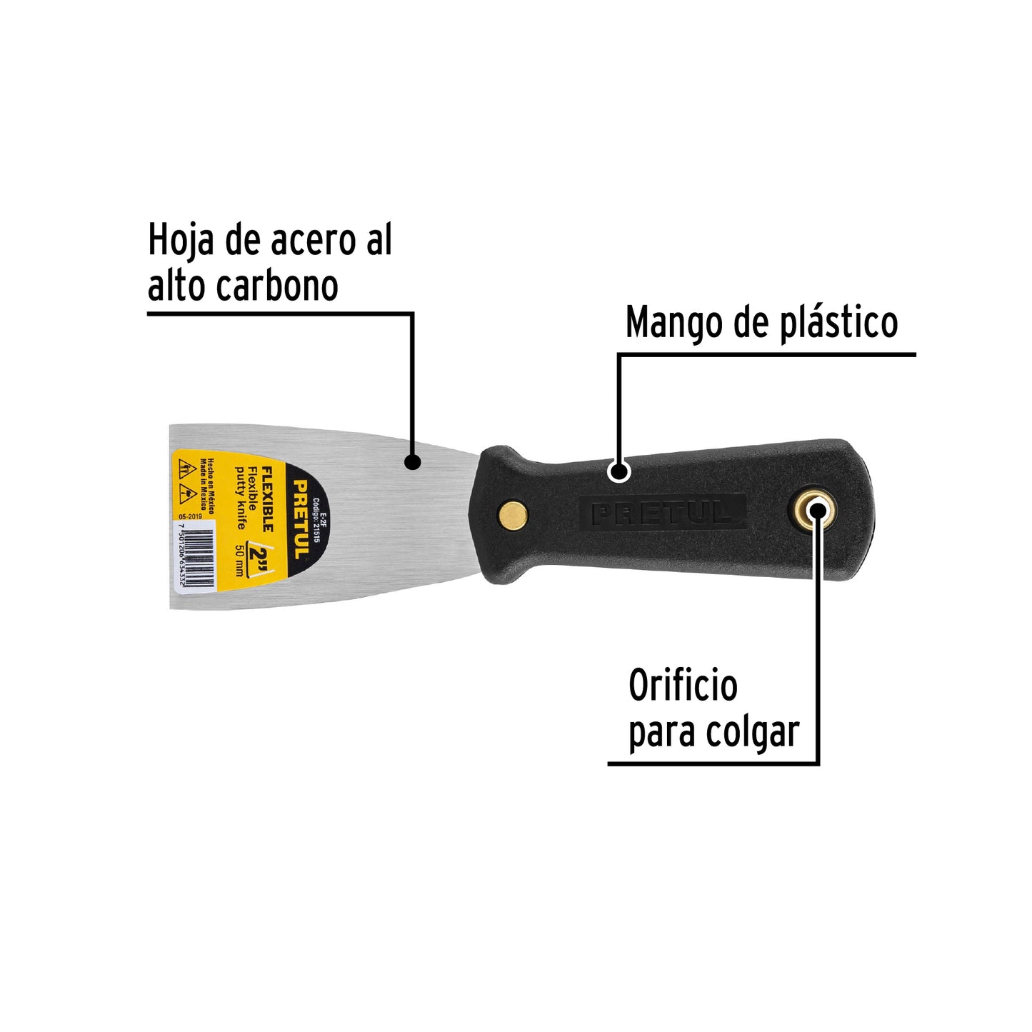 Espátula 2", flexible, Pretul