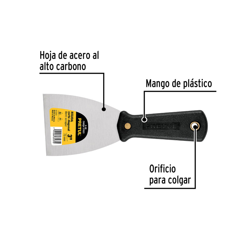 Espátula 3", rígida, pretul