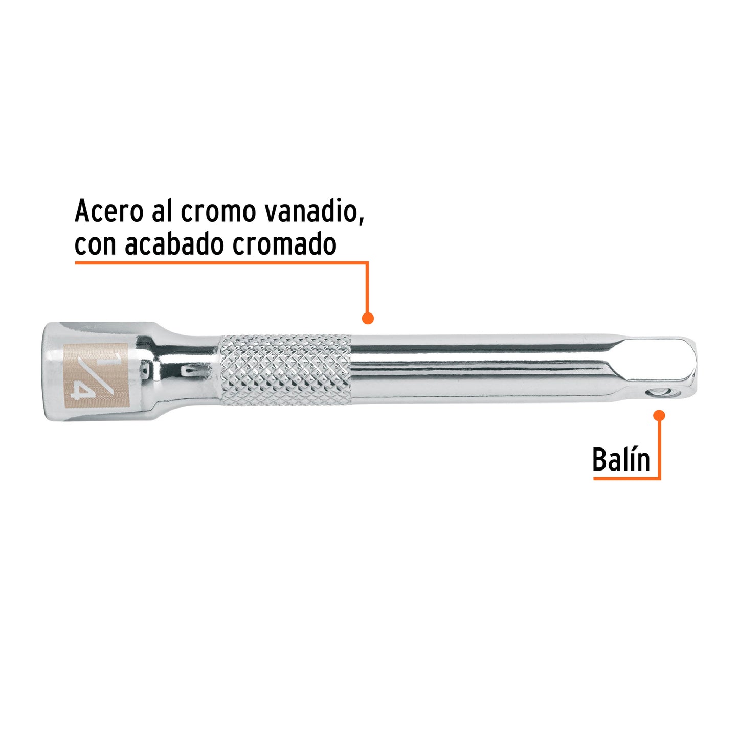 Extensión de 3" para matraca, para dados cuadro 1/4"