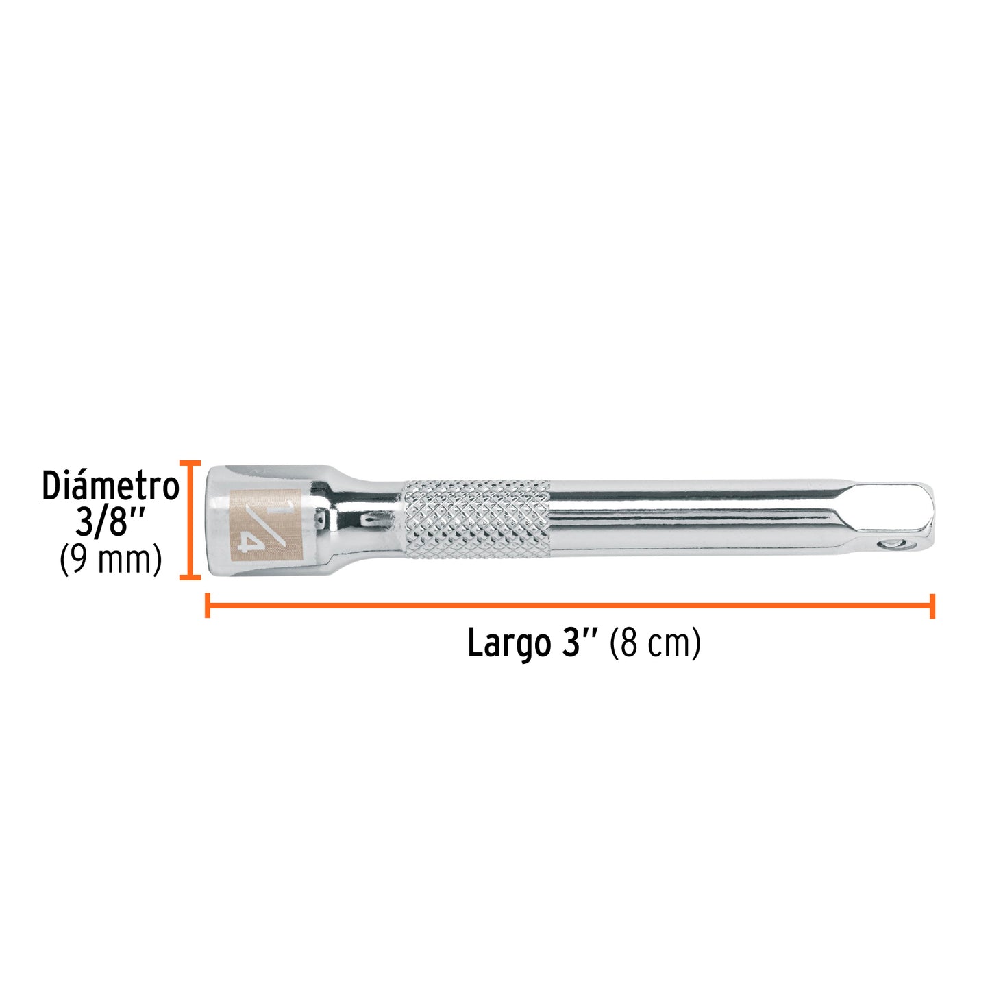 Extensión de 3" para matraca, para dados cuadro 1/4"