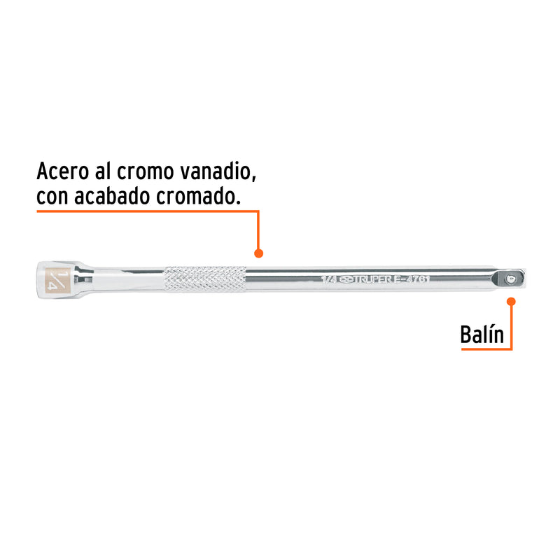 Extensión de 6" para matraca para dados cuadro 1/4"