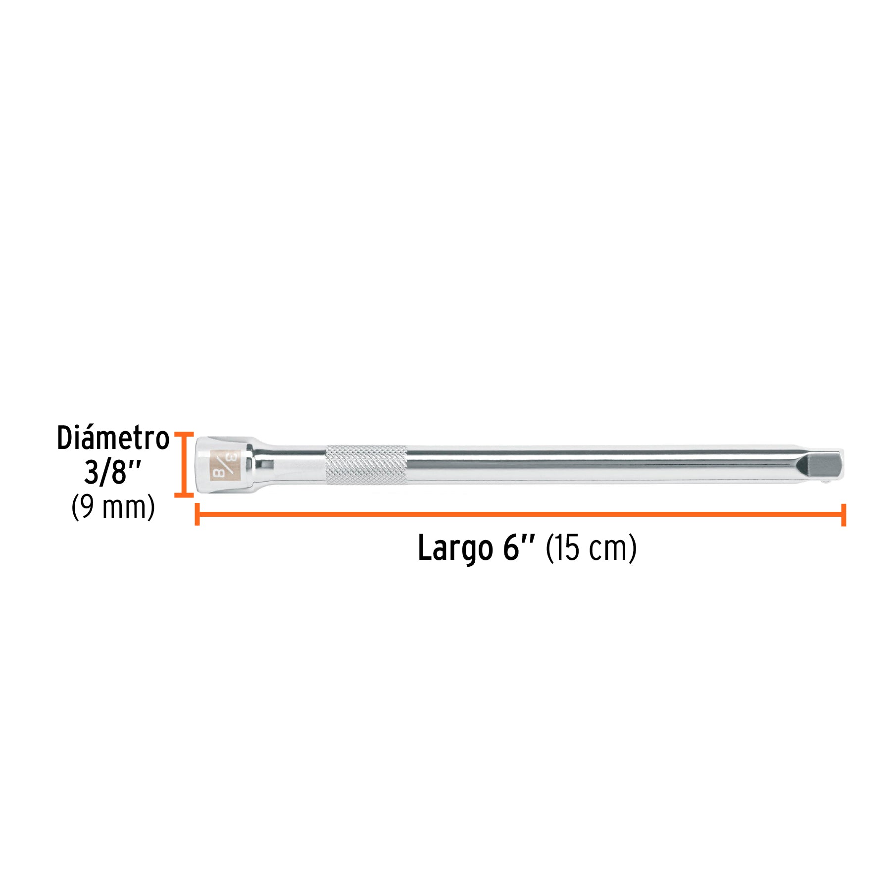 Extensión de 6" para matraca para dados cuadro 1/4"