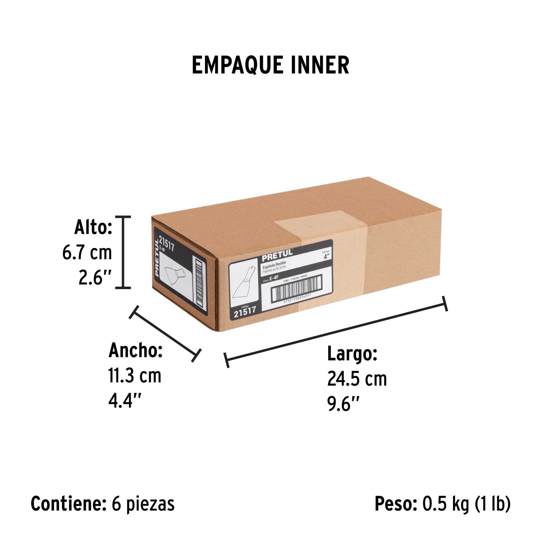 Espátula 4", flexible Pretul