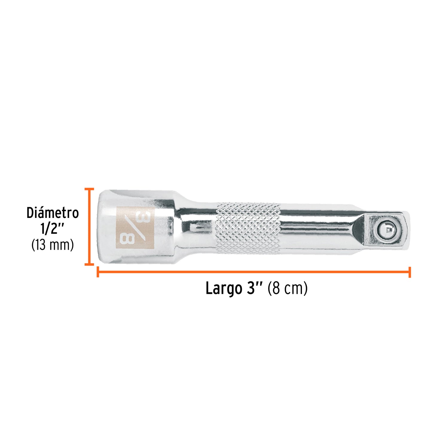 Extensión de 3" para matraca, para dados cuadro 3/8"