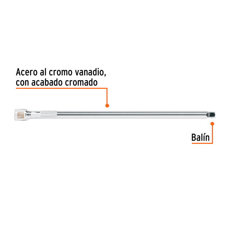 Extensión de 12" para matraca, para dados cuadro 3/8"