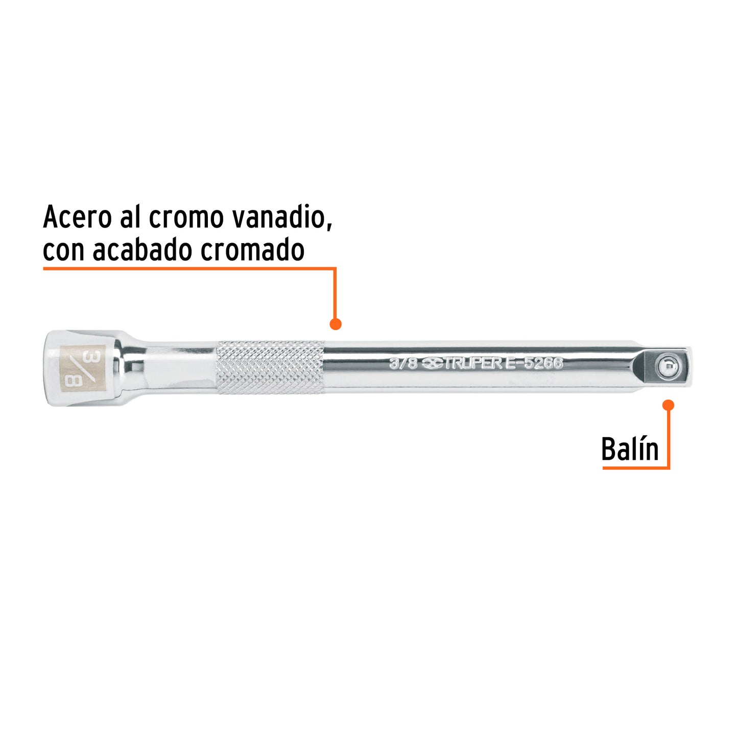 Extensión de 6" para matraca para dados cuadro 3/8"