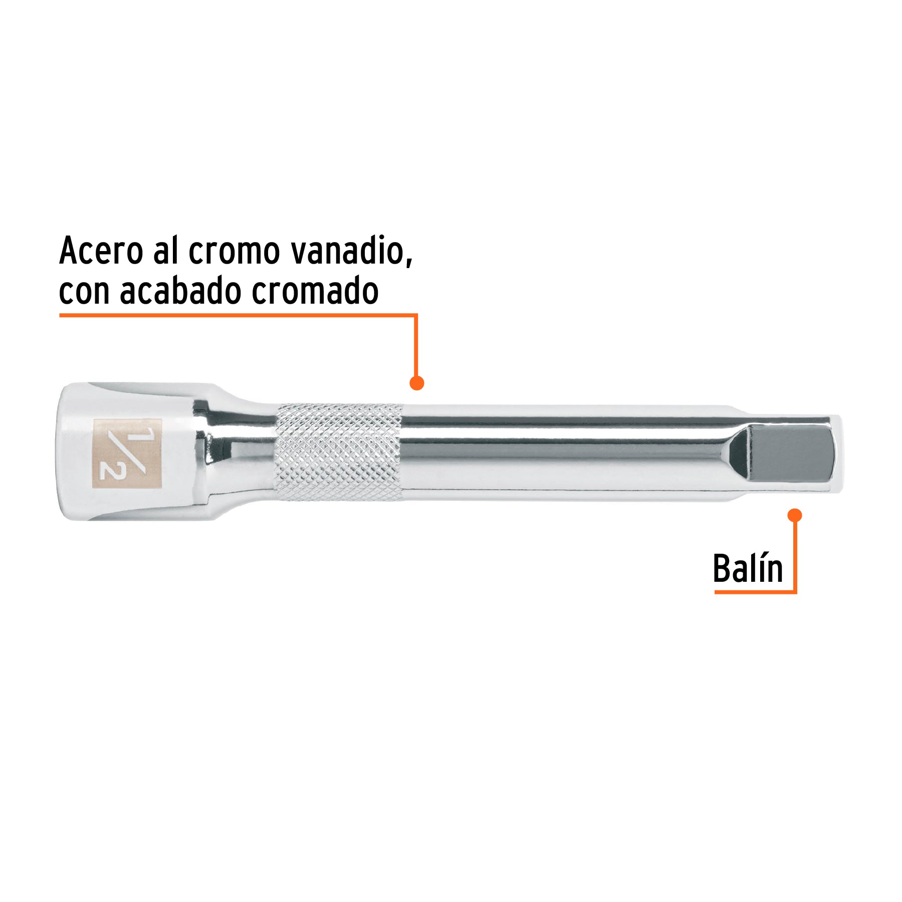 Extensión de 5" para matraca, para dados cuadro 1/2"