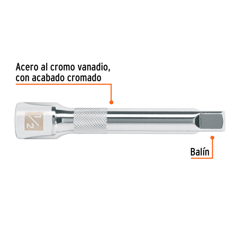Extensión de 5" para matraca, para dados cuadro 1/2"