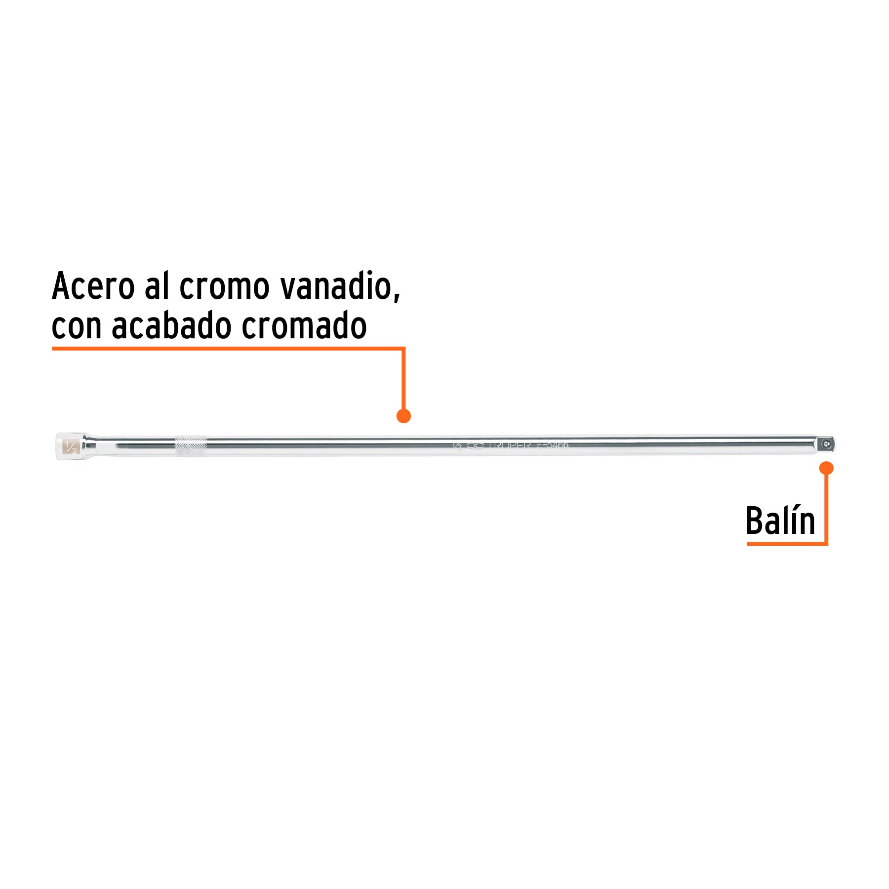 Extensión de 24" para matraca para dados cuadro 1/2"