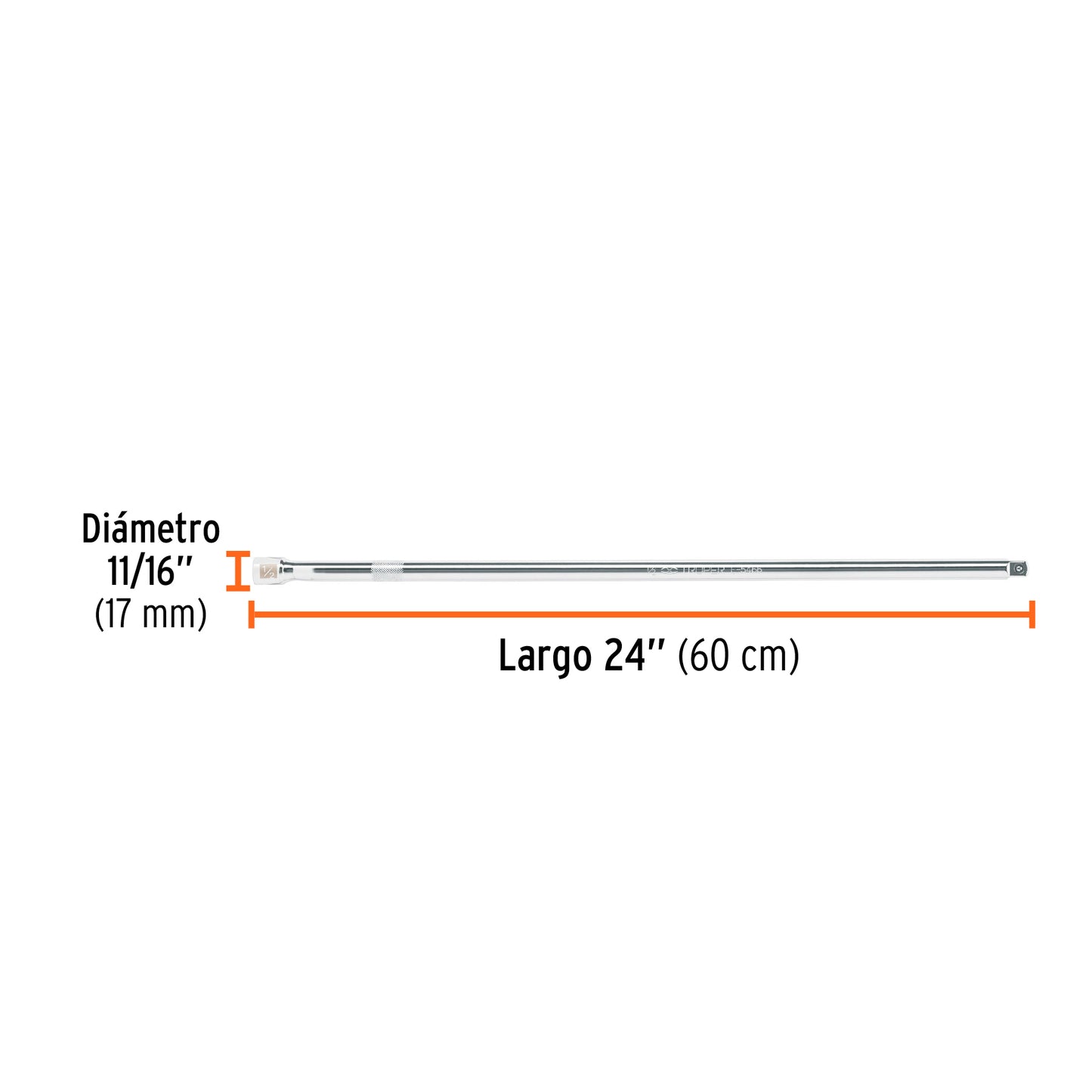 Extensión de 24" para matraca para dados cuadro 1/2"