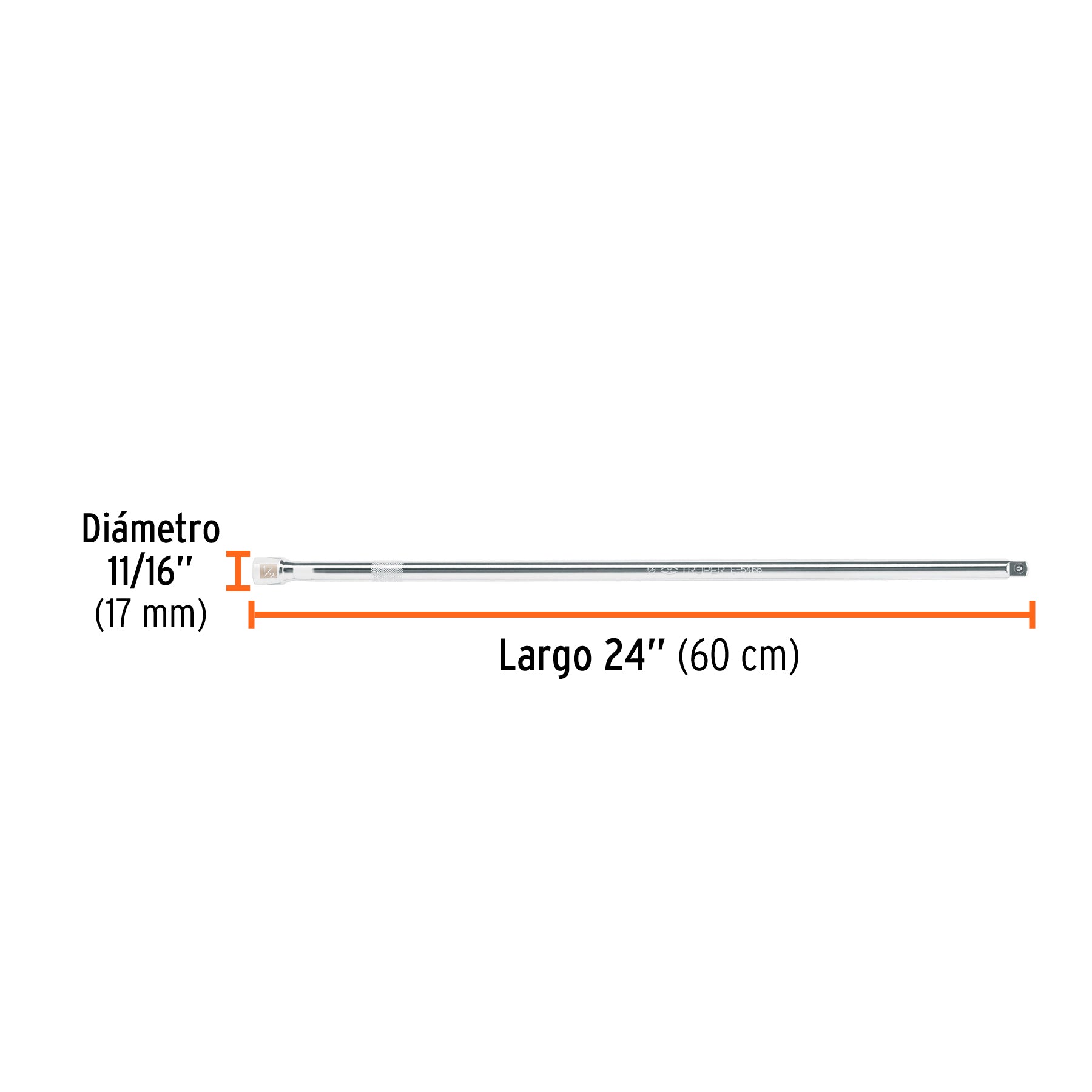 Extensión de 24" para matraca para dados cuadro 1/2"