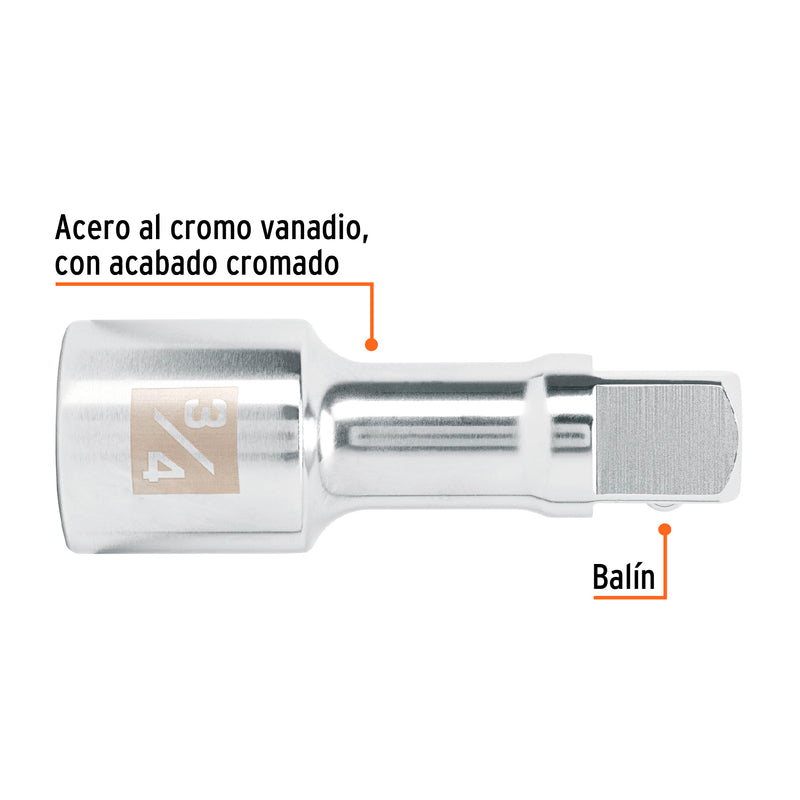 Extensión de 4" para matraca, para dados cuadro 3/4"