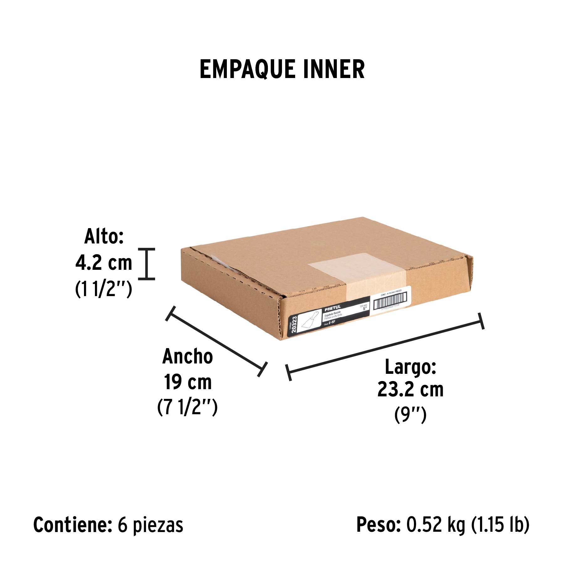 Espátula 5", flexible, Pretul
