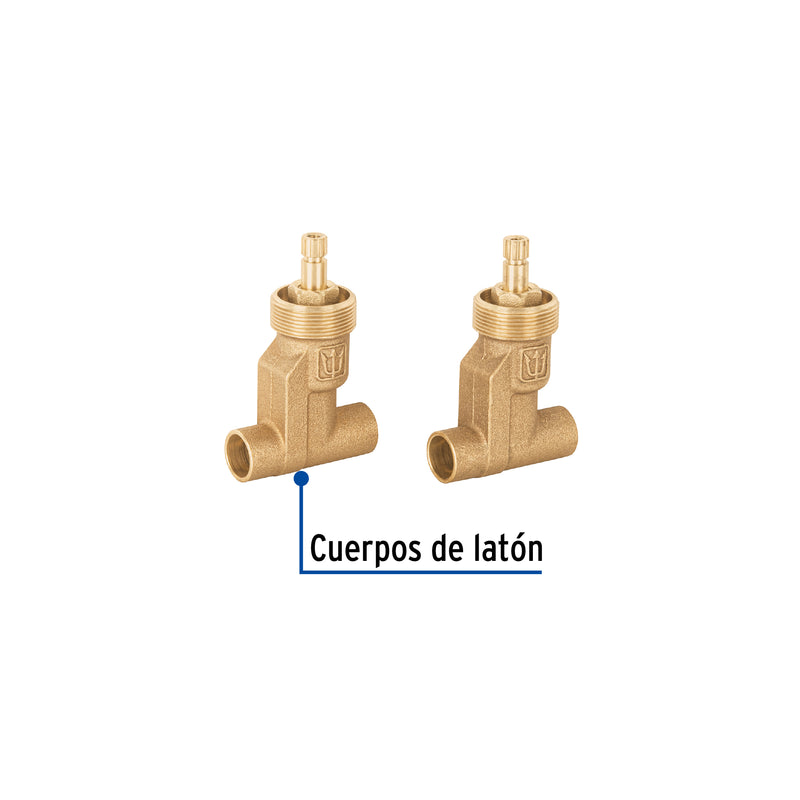 Jgo 2 llaves de empotrar soldables, Basic