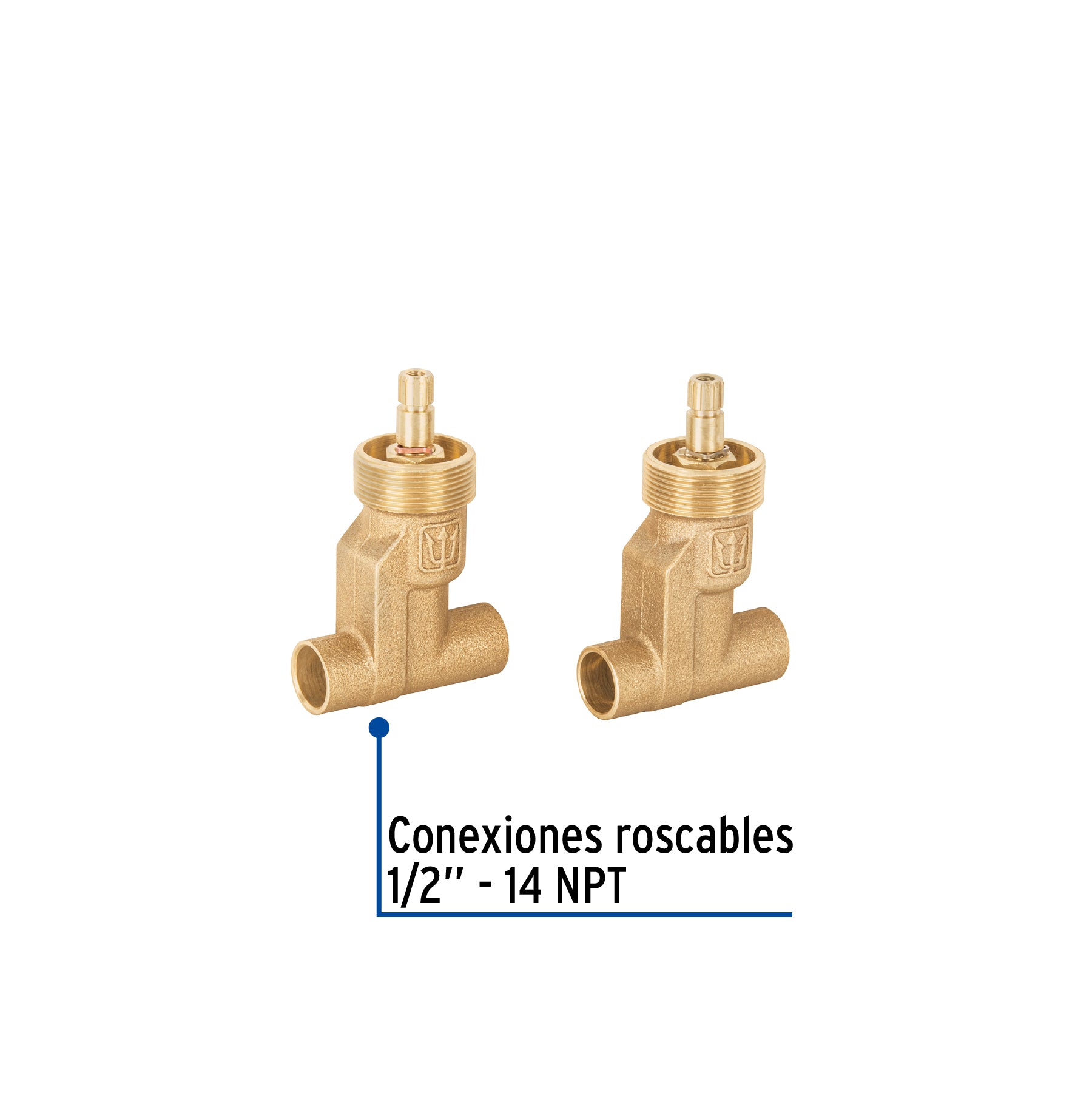 Juego 2 llaves empotrar soldables, cerámico de 1/4 vuelta