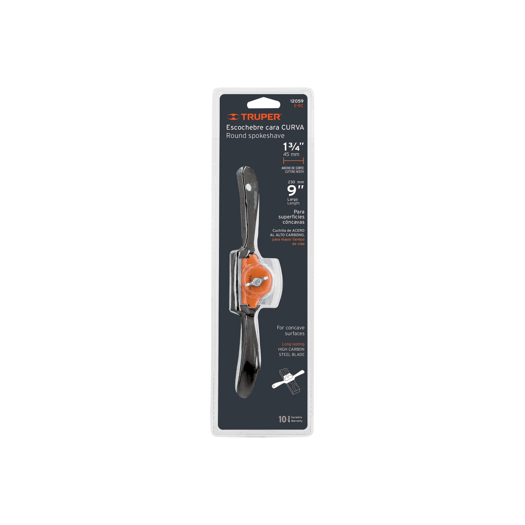 Escochebre para carpintero cuchilla curva de 9"