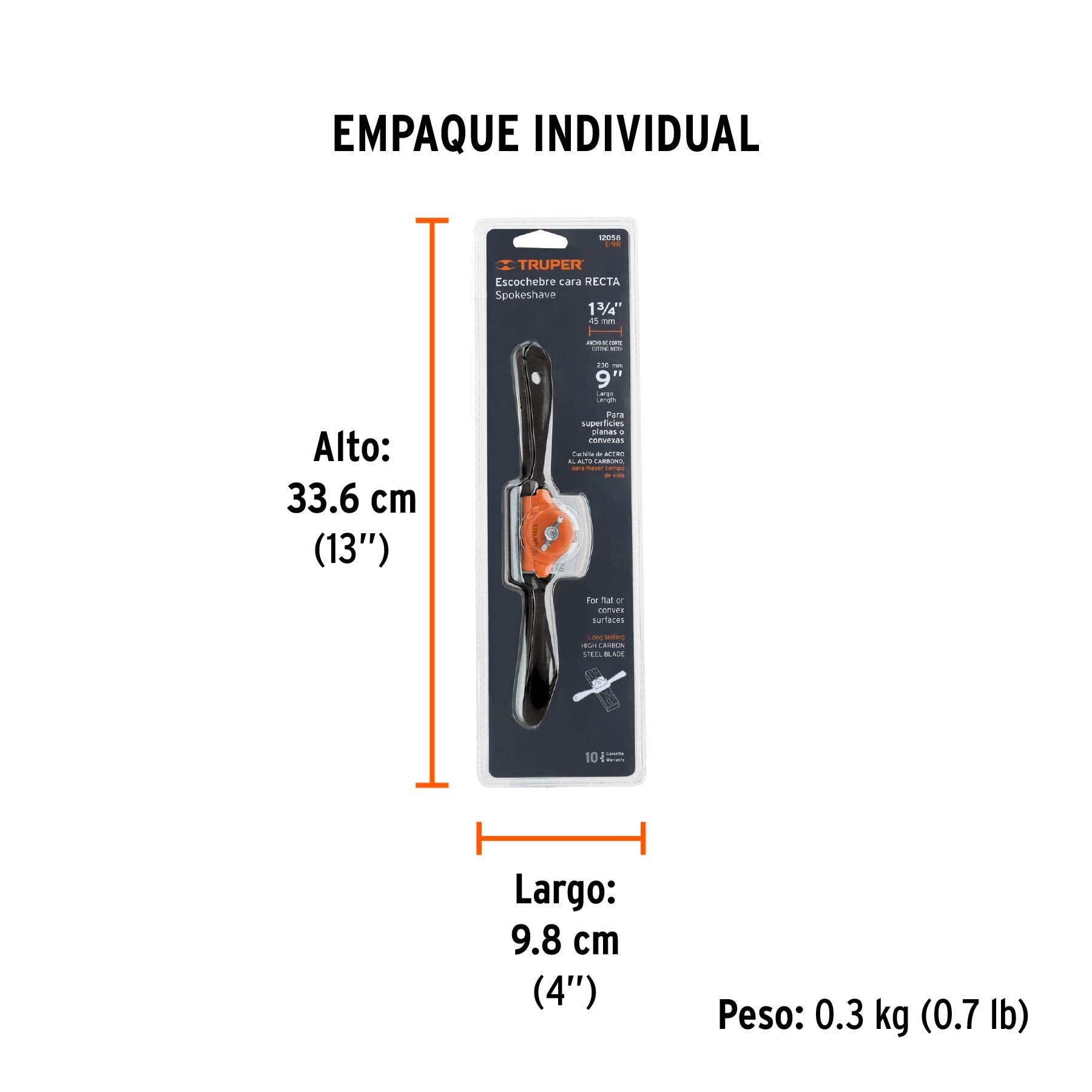 Escochebre para carpintero cuchilla recta de 9"