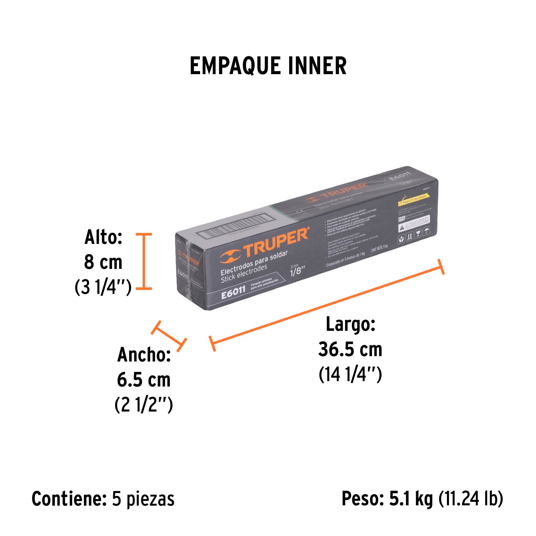 Electrodo 6011 de 1/8", bolsa de 1 kg