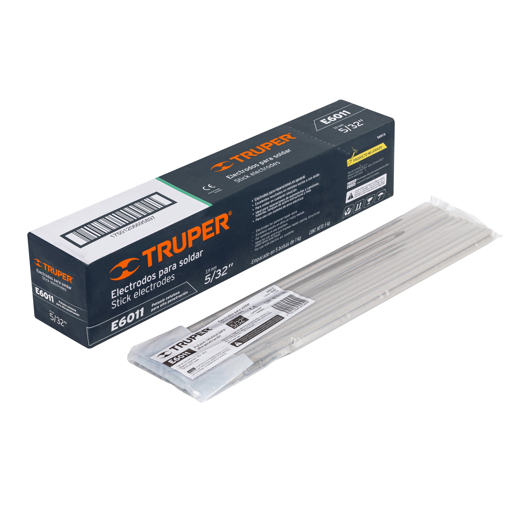 Electrodo 6011 de 5/32", bolsa de 1 kg