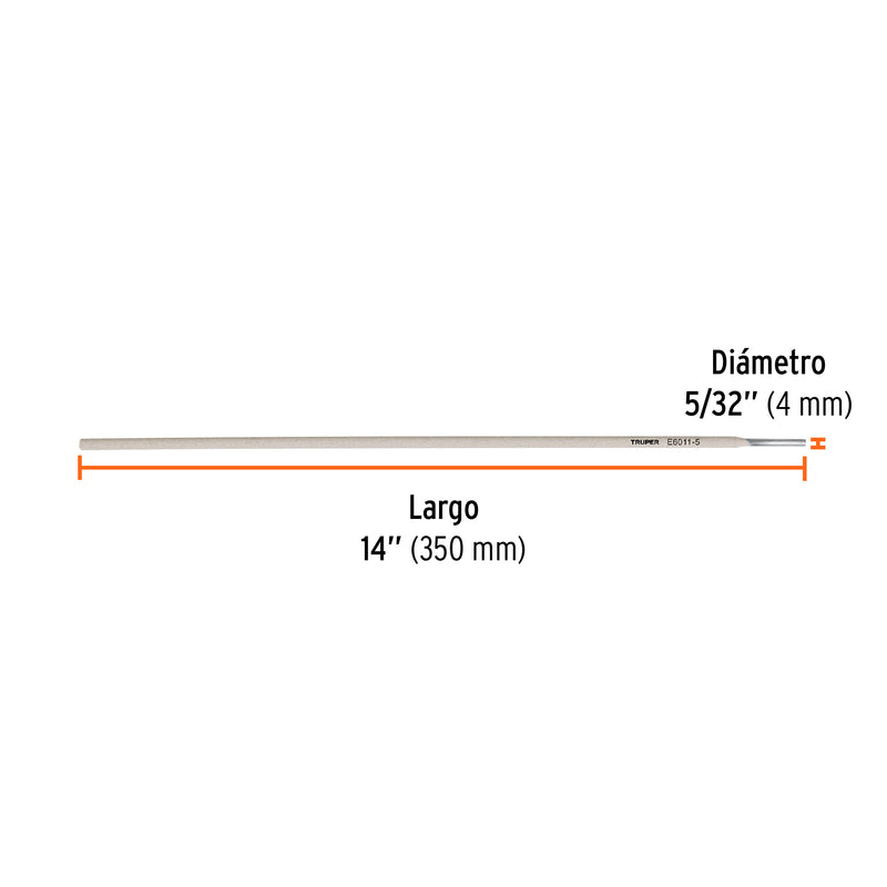 Electrodo 6011 de 5/32", bolsa de 1 kg