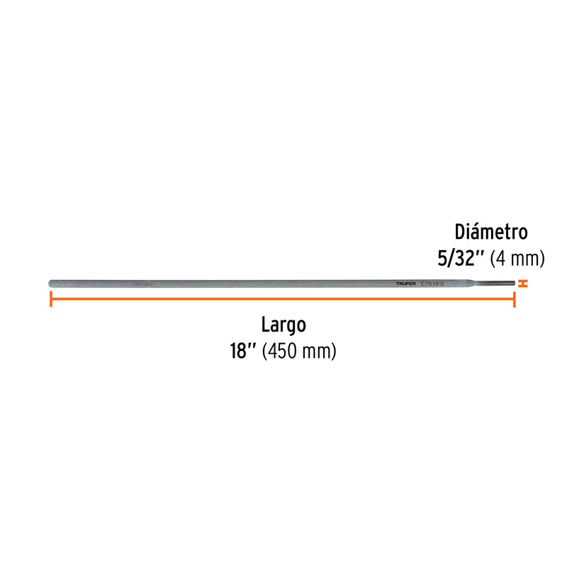 Electrodo 7018 de 5/32", bolsa de 1 kg