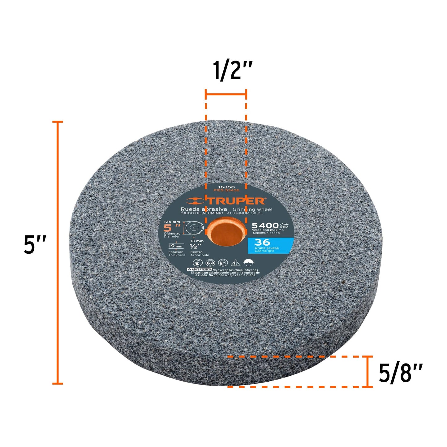 Esmeril de banco de 5" de 1/4 Hp