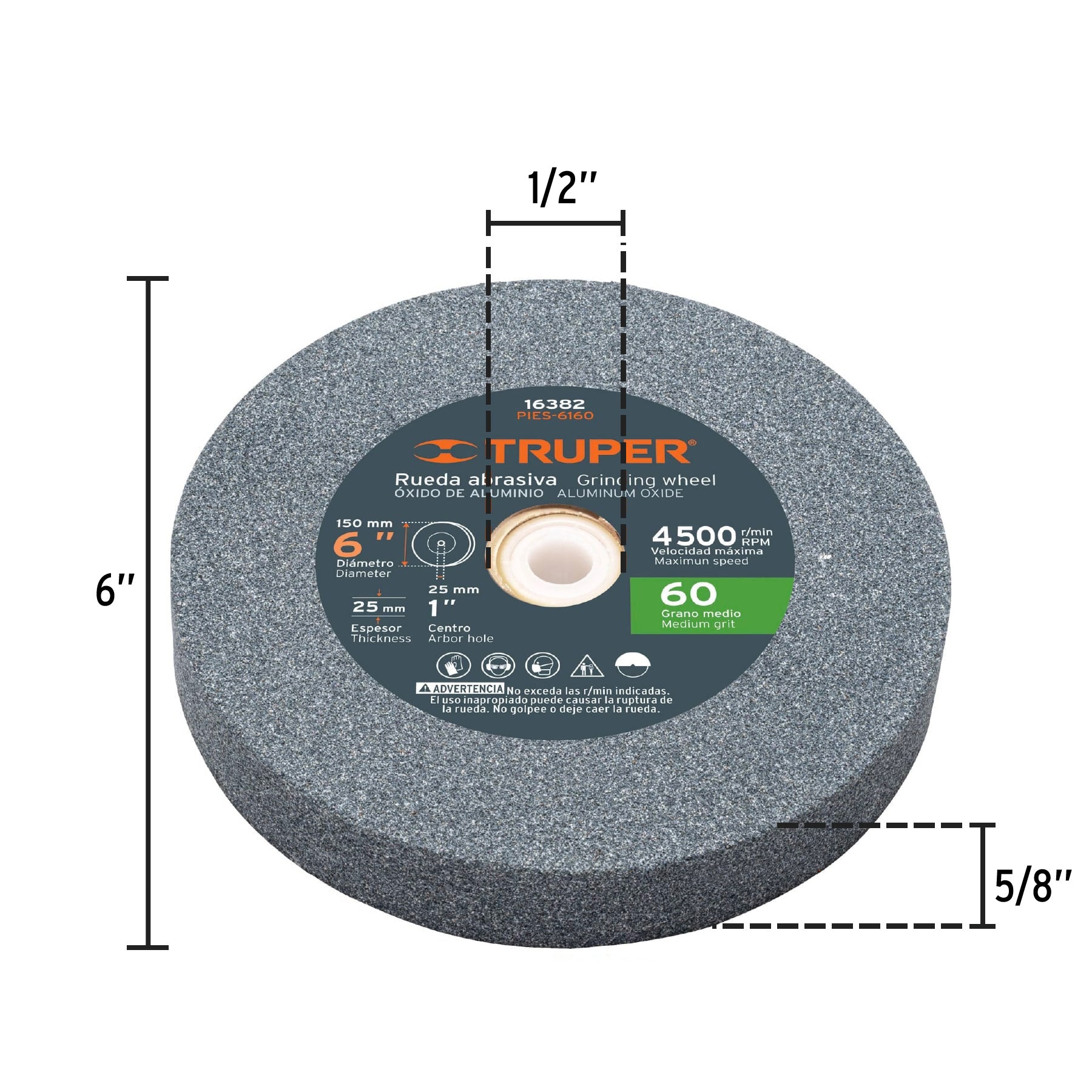 Esmeril de banco de 6' de 1/4 HP (185 W), Pretul