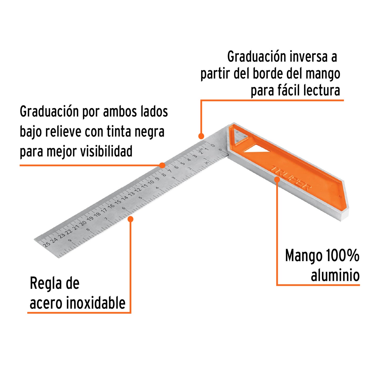 Escuadra para carpintero, 10"