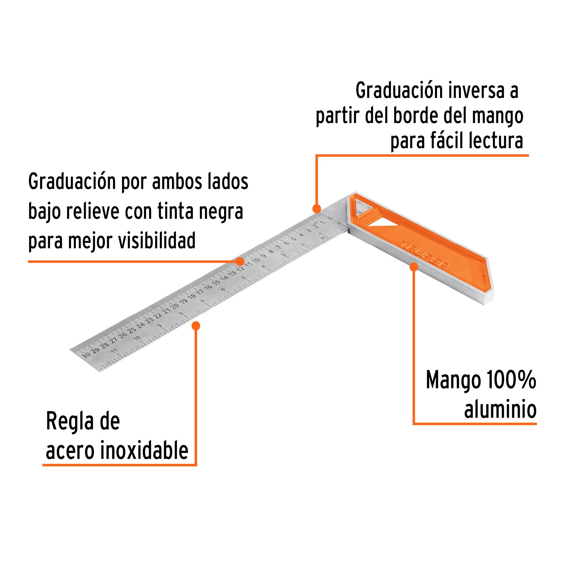 Escuadra para carpintero, 12"