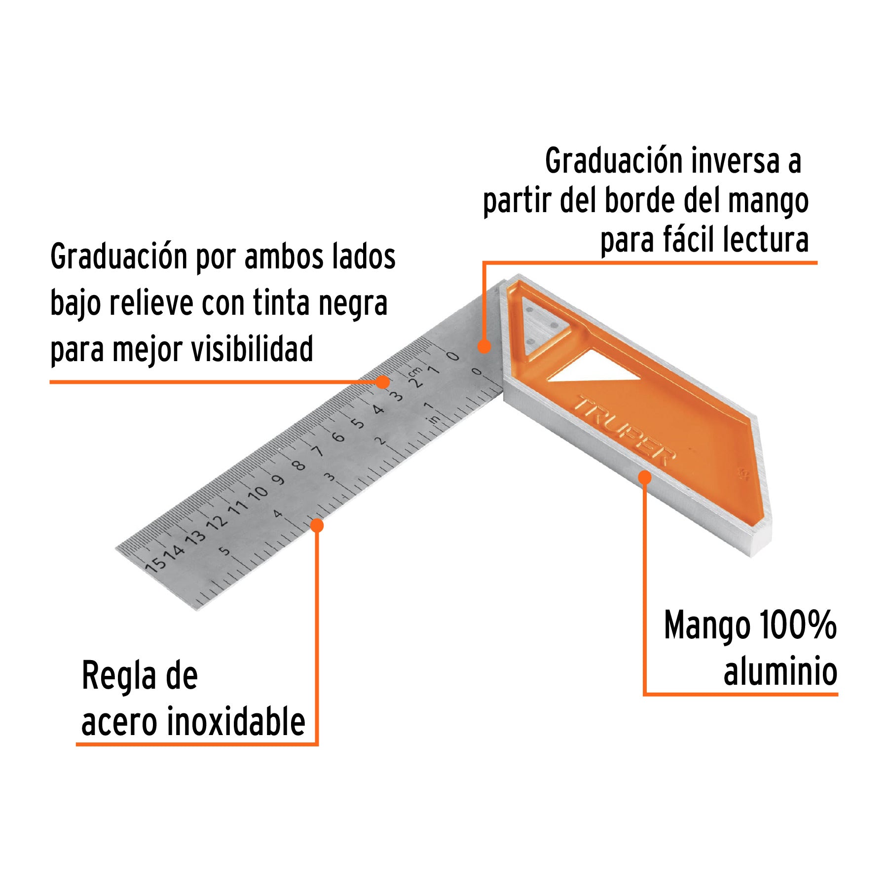 Escuadra para carpintero, 6"