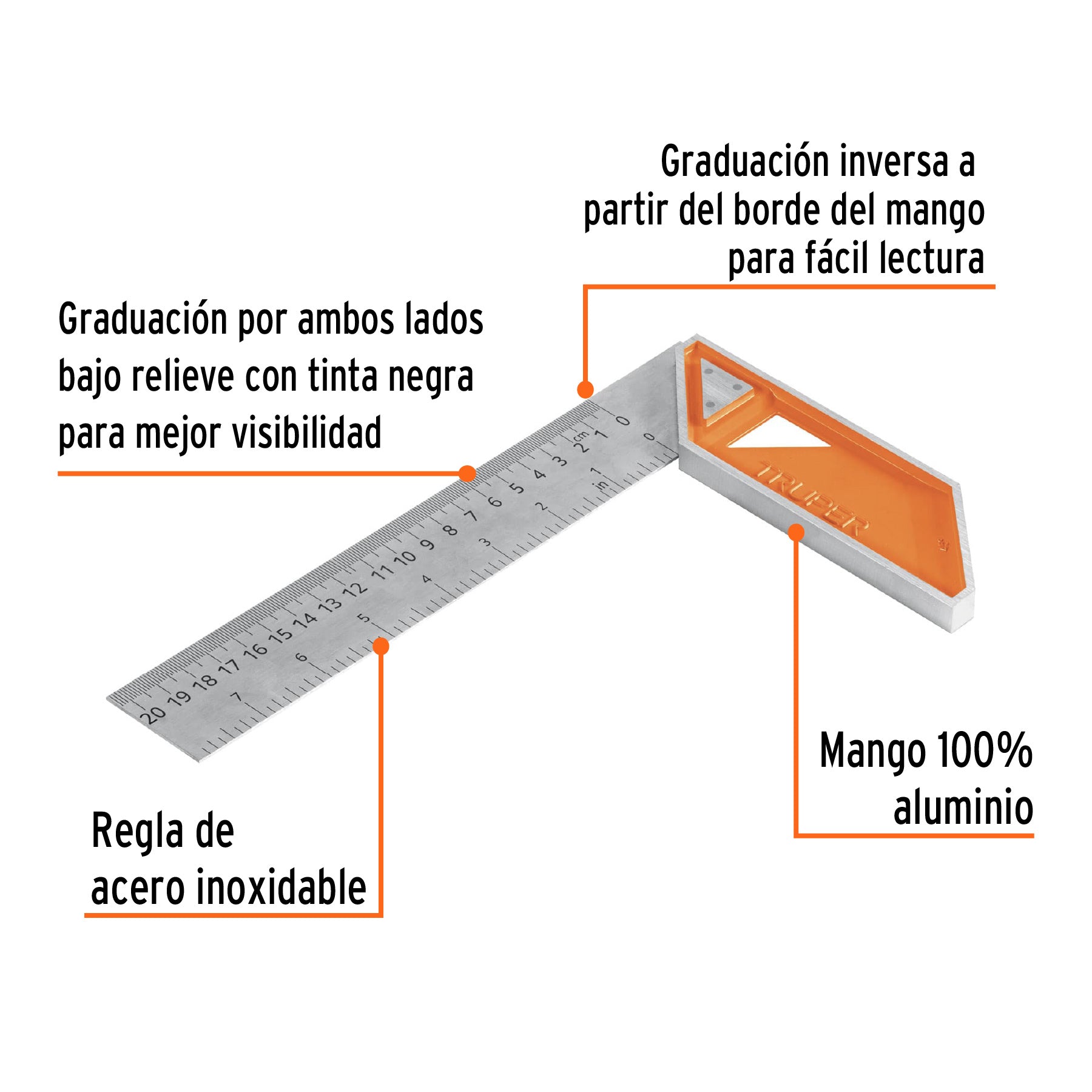 Escuadra para carpintero, 8"