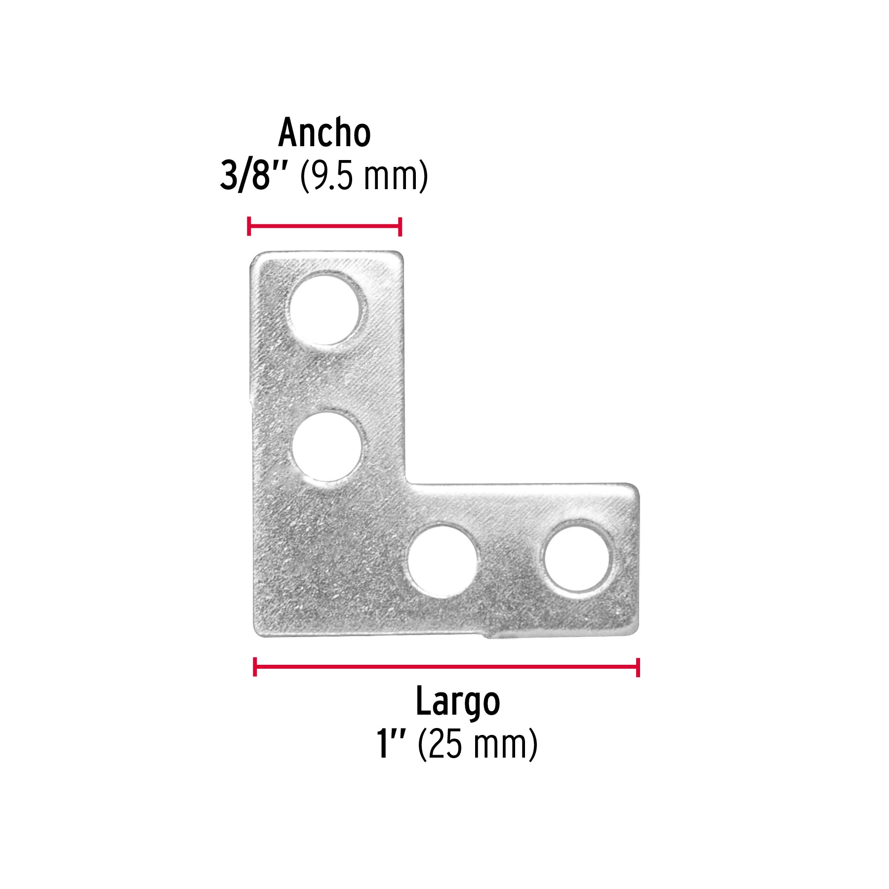 Escuadra cantonera, 1" x 1" (PIEZA)