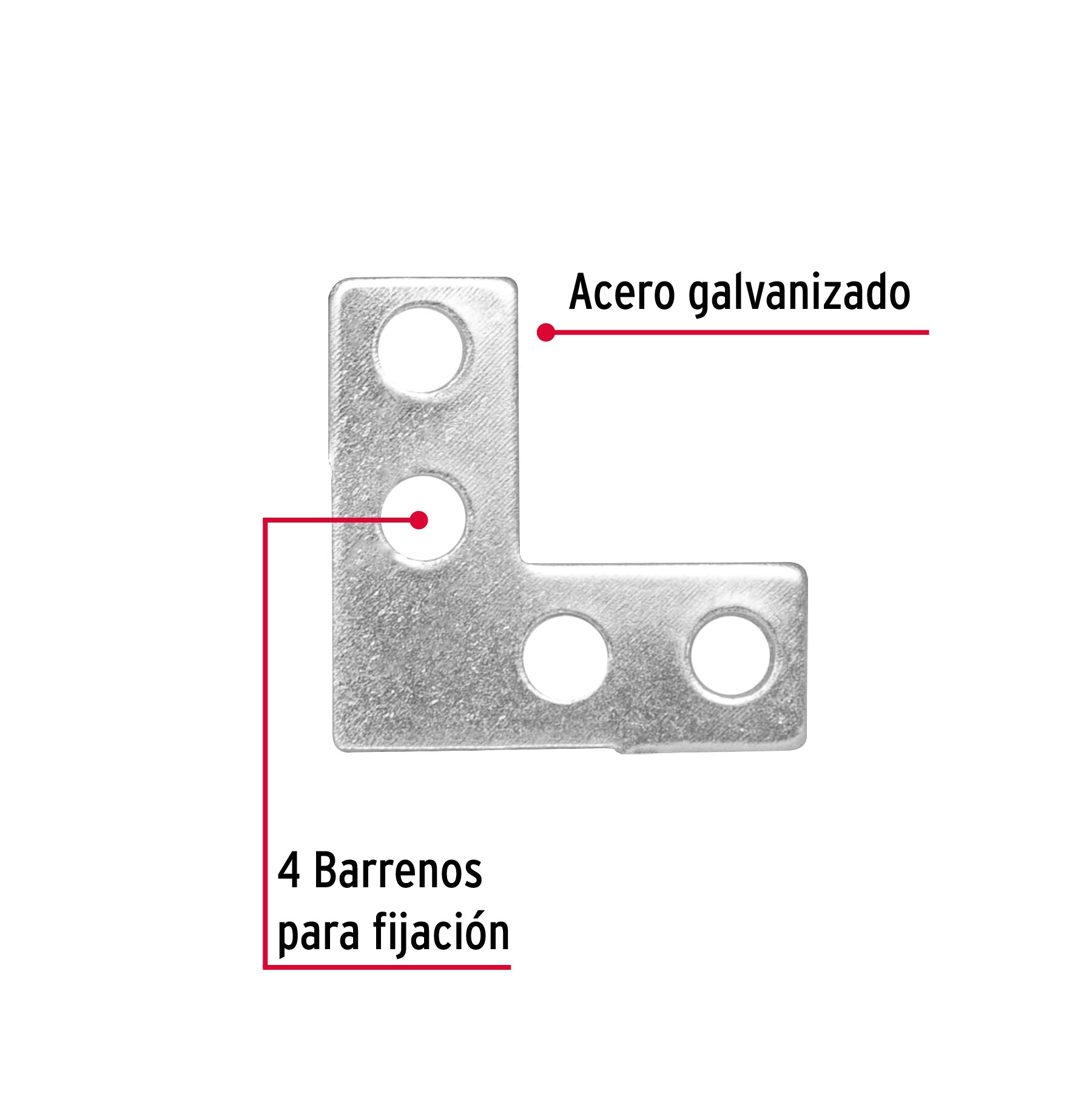 Escuadra cantonera, 1" x 1" (PIEZA)