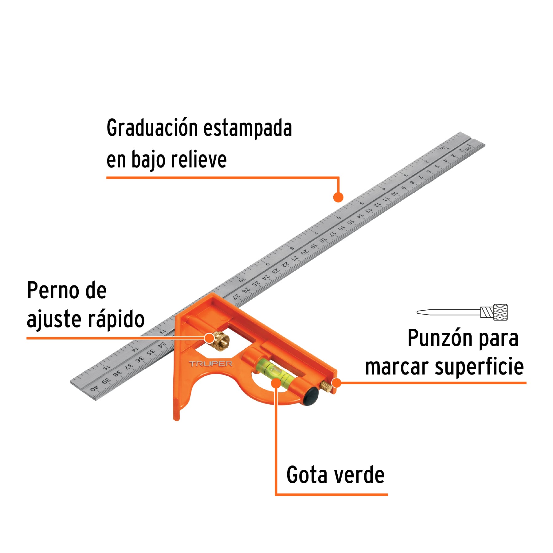 Escuadra de combinación, 16"