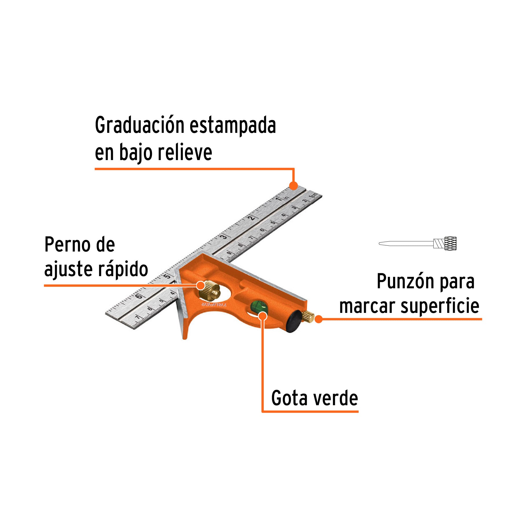 Escuadra de combinación, 6"