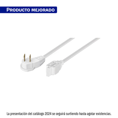 Extensión eléctrica doméstica, 4 m, blanca, Volteck