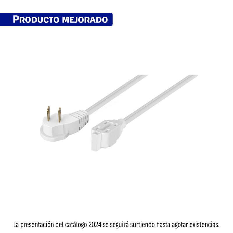 Extensión eléctrica doméstica, 4 m, blanca, Volteck
