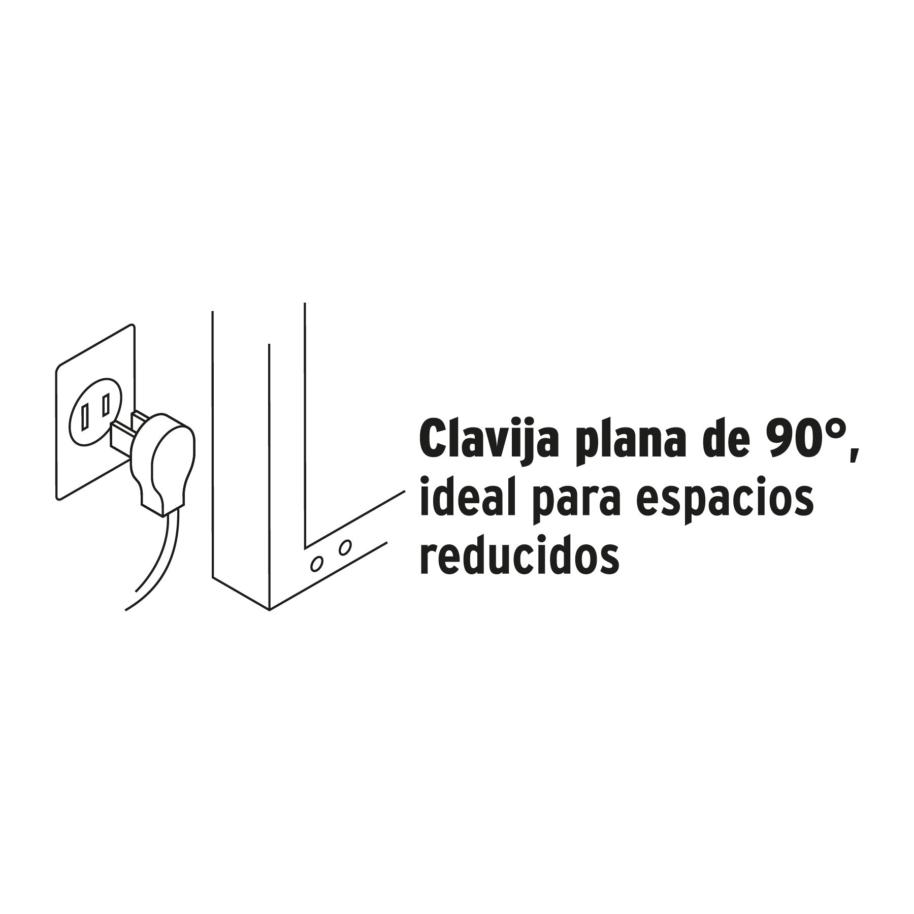 Extensión doméstica aterrizada 5 m blanca con clavija plana