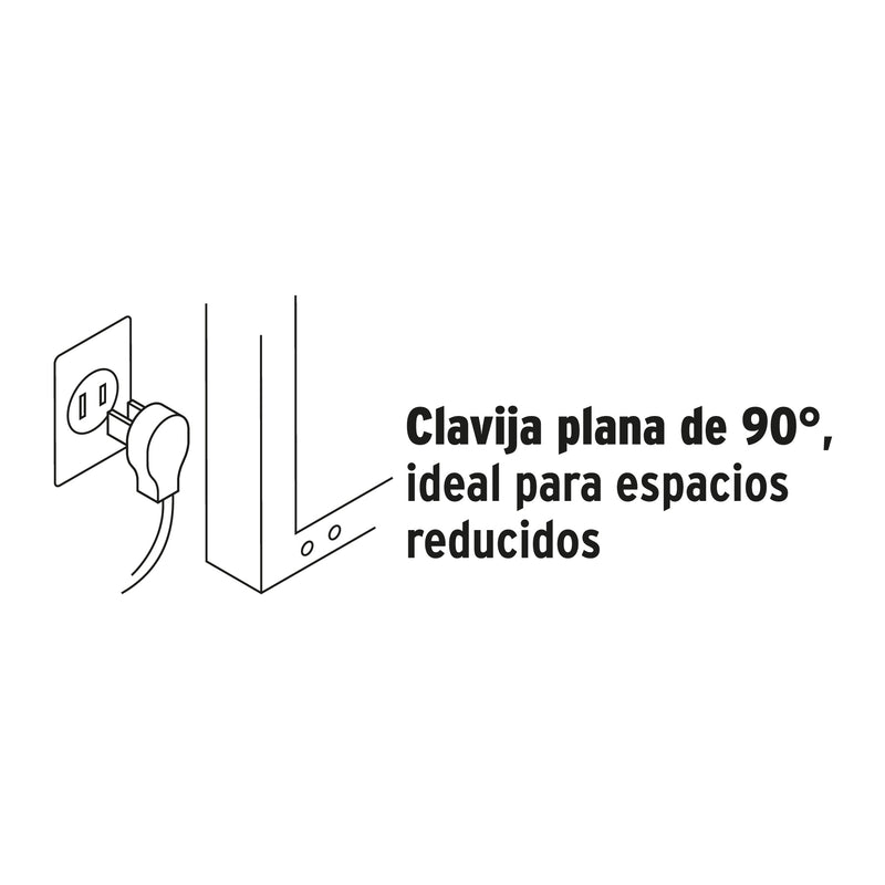Extensión doméstica aterrizada 8 m blanca con clavija plana