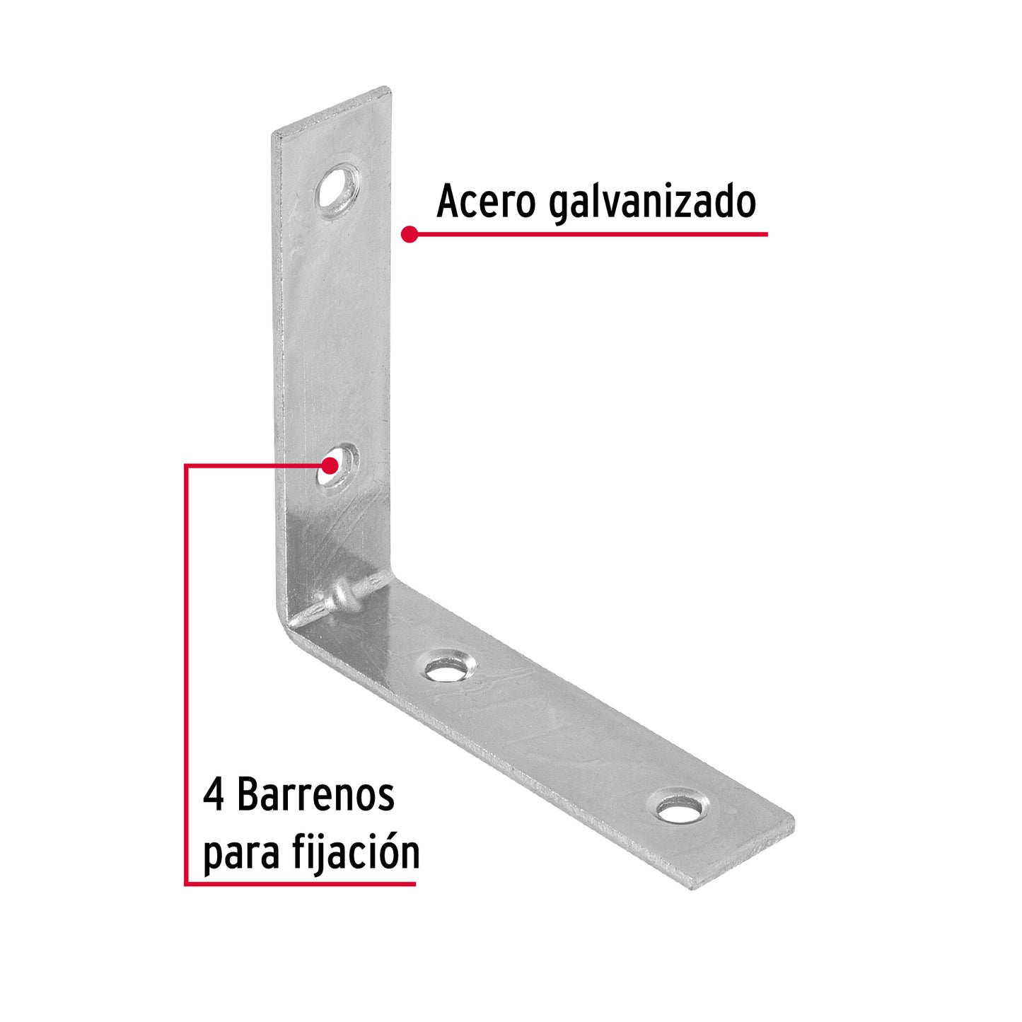 Escuadra esquinera, 2-1/2" x 2-1/2"
