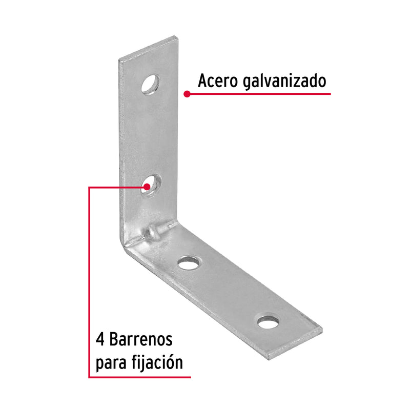 Escuadra esquinera, 2" x 2"