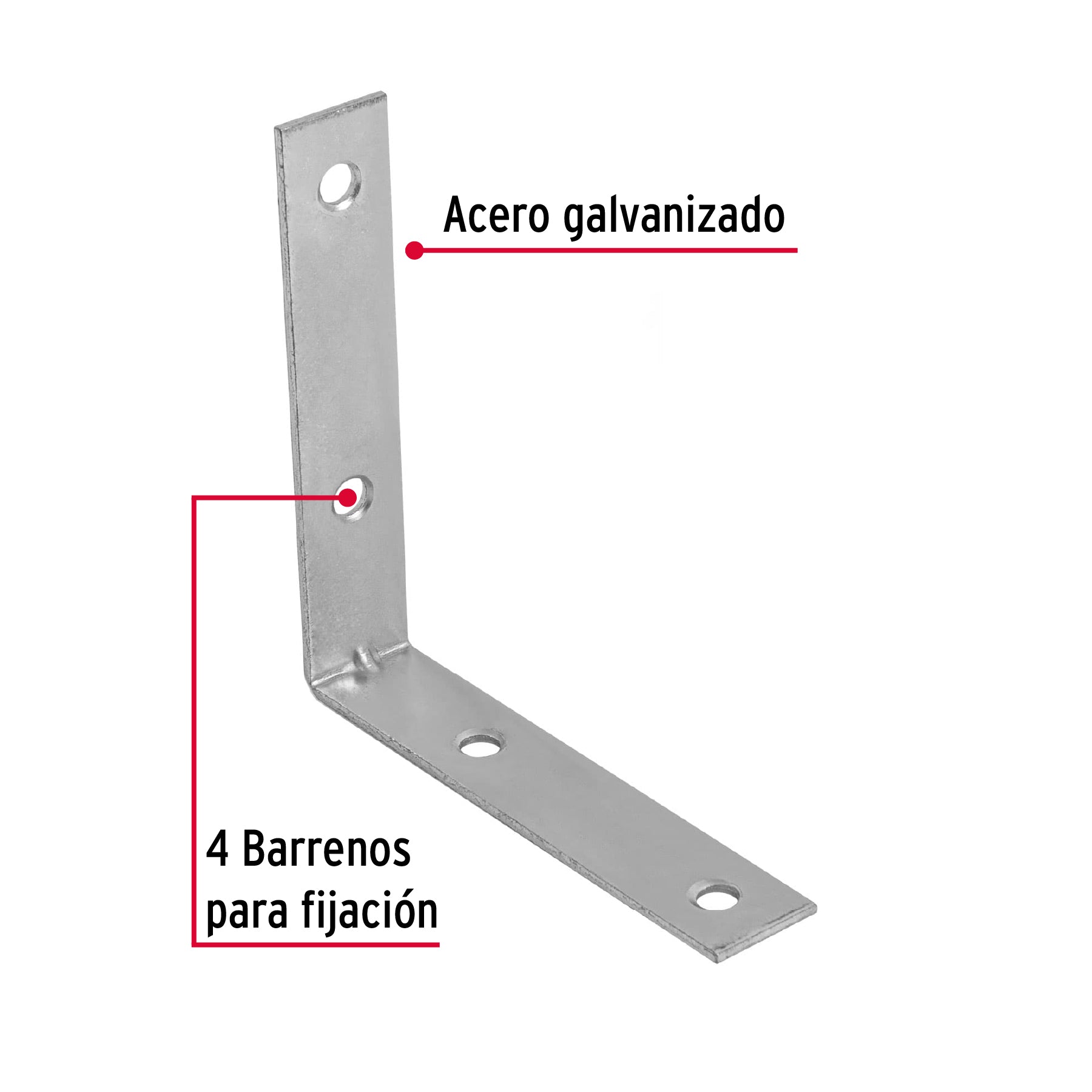 Escuadra esquinera, 3-1/2" x 3-1/2"