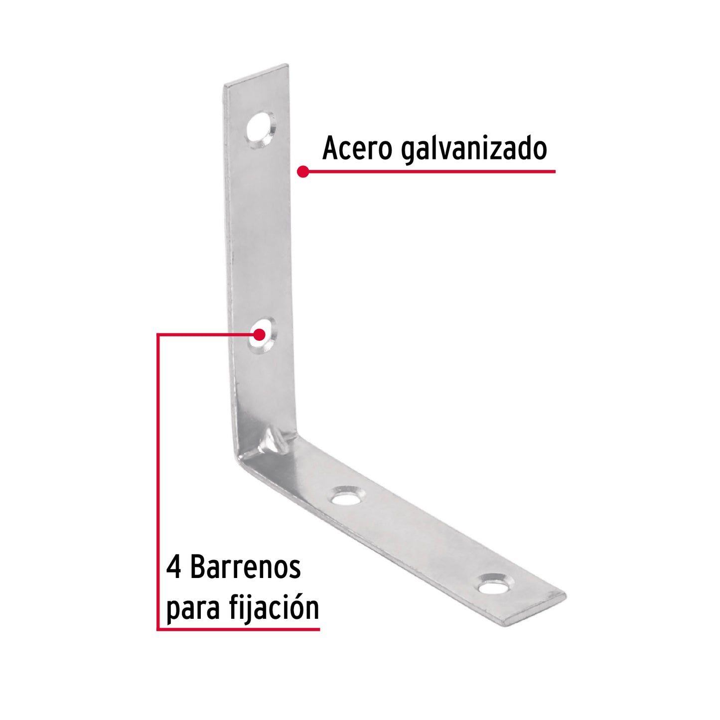Escuadra esquinera, 3" x 3"