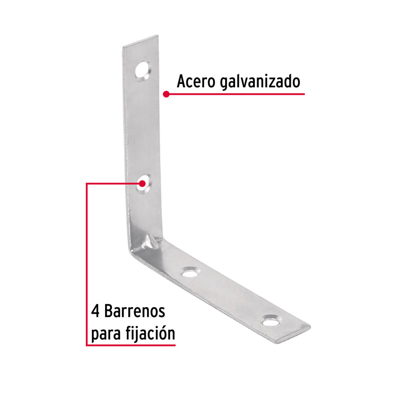 Escuadra esquinera, 3" x 3"